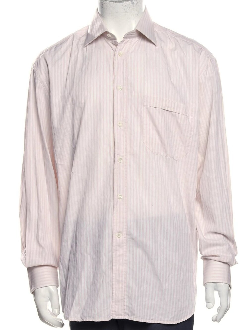 Canali Pink Striped One Pocket Dress Shirt